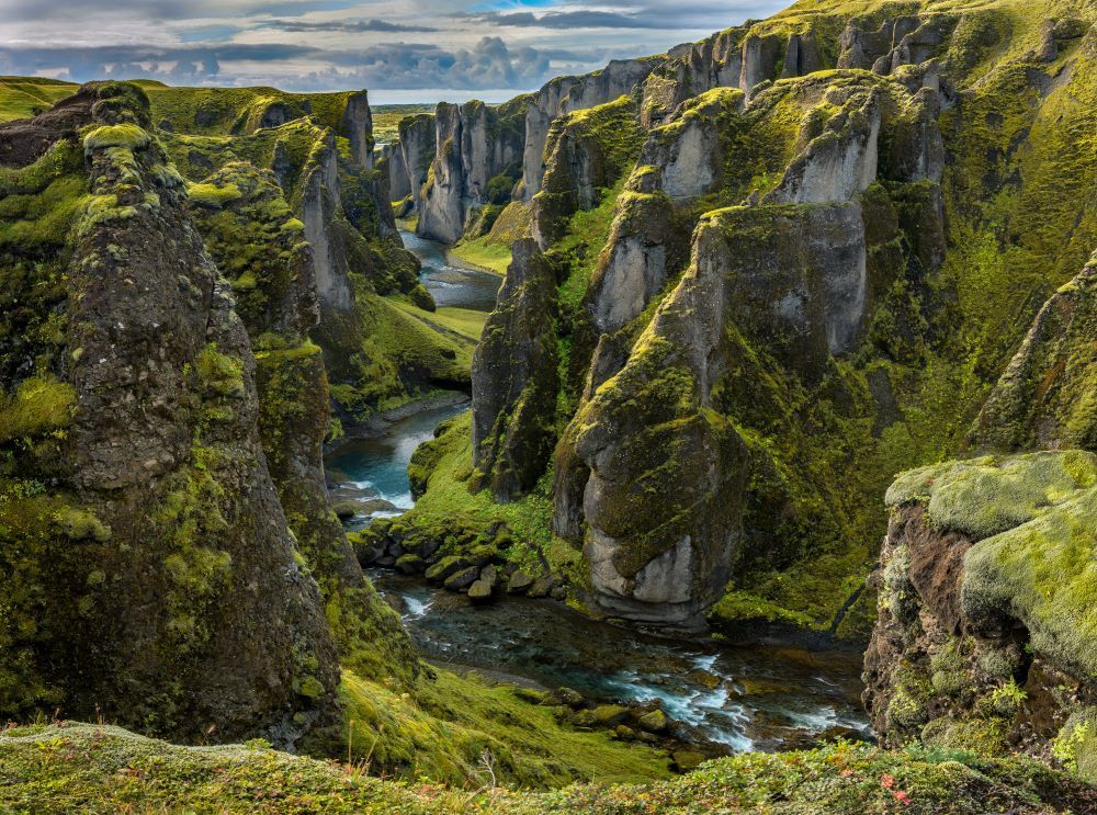 Fjaðrárgljúfur Canyon in Iceland.