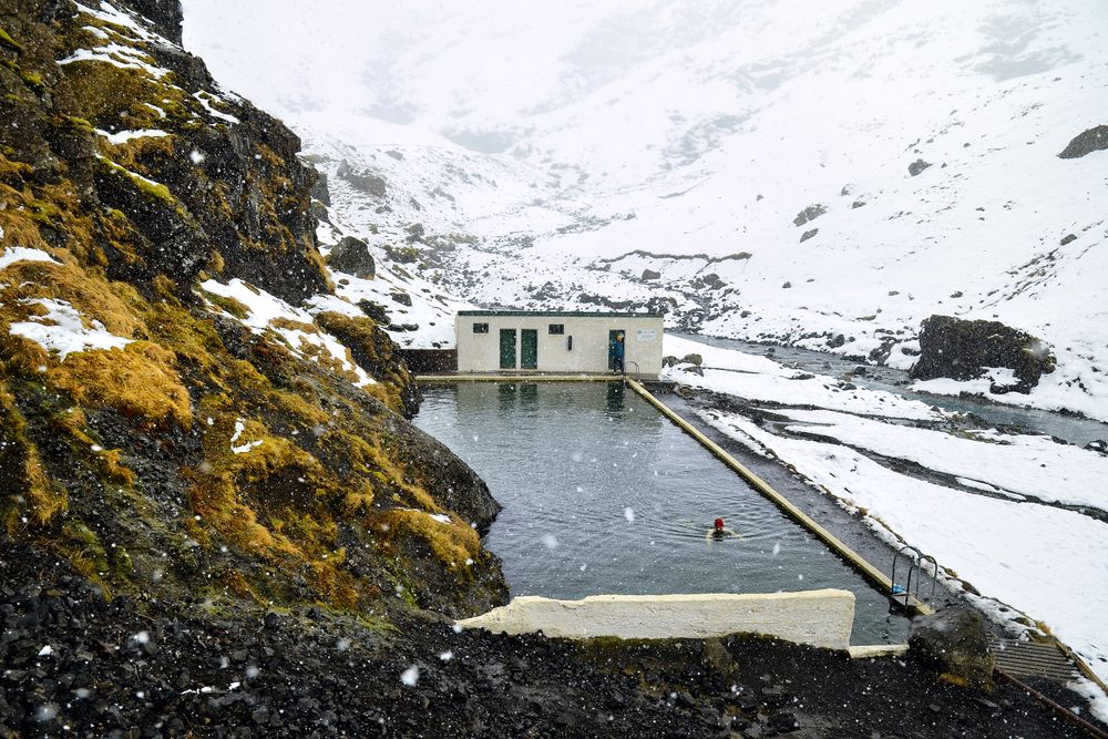 Selvallalaug old swimming pool in Iceland.